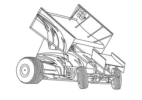 Sprint Car Coloring Sheets Coloring Pages