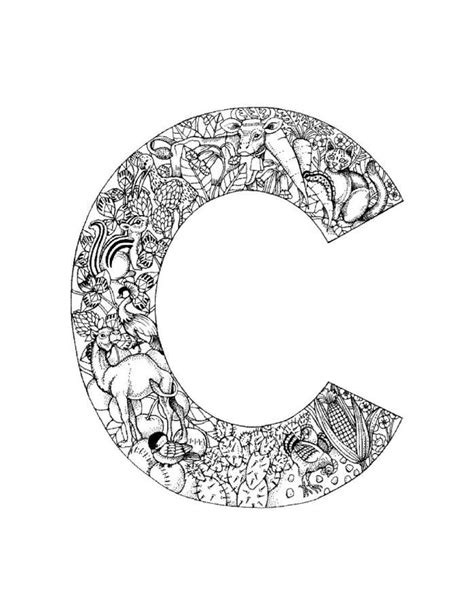 Zentangle Coloring Pages Letter C