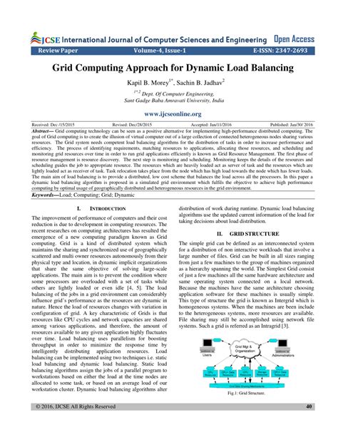 Pdf Grid Computing Approach For Dynamic Load Balancing