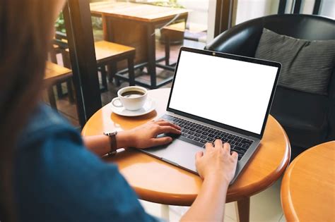 Premium Photo Mockup Image Of A Woman Using And Typing On Laptop