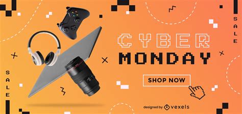 Cyber Monday Promotion Slider Design Vector Download