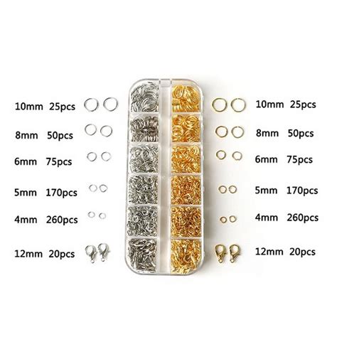 1set Mixed Multi Size Goldsilver Jump Rings Split Rings