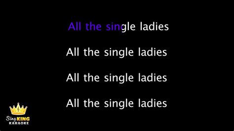 Beyonce Single Ladies Karaoke Version Official Lyrics Youtube