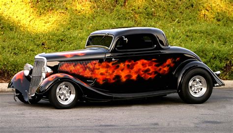 1934 Ford 34 In Black And With Flames Look Great Dont They Cars