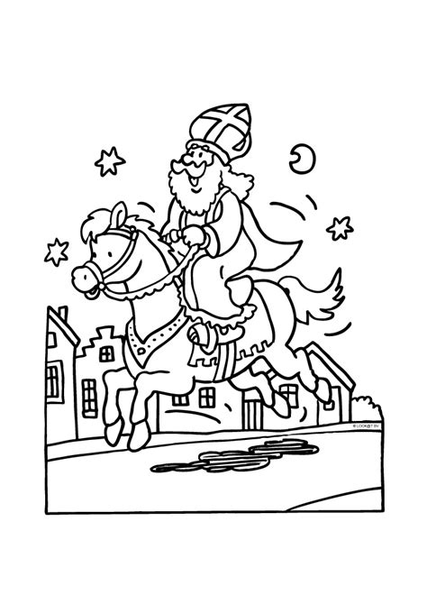 Kleurplaat Sinterklaas Op Zijn Eigen Paard Kleurplaten My Xxx Hot Girl
