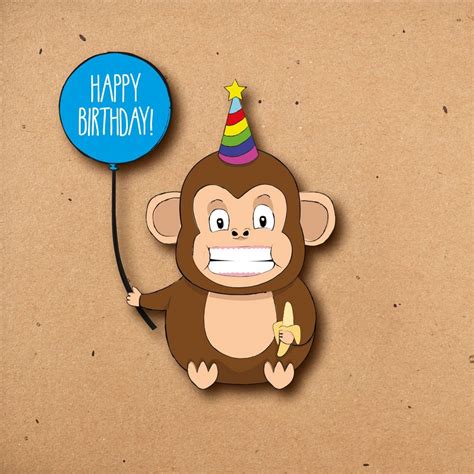 Happy Birthday Monkey And Balloon The Indigo Tree