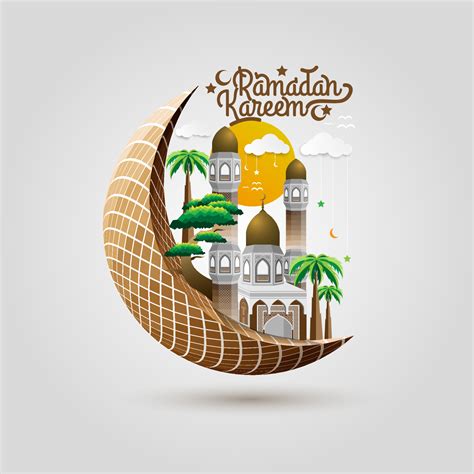 Ramadan Kareem Greeting Islamic Illustration Background Vector Design