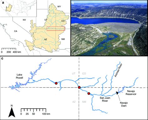 Map Of Study Region A The San Juan River Basin Red Box Is A Major