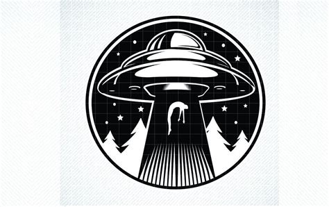 Alien Abduction SVG Alien Clip Art UFO Grafika Przez SVG DEN