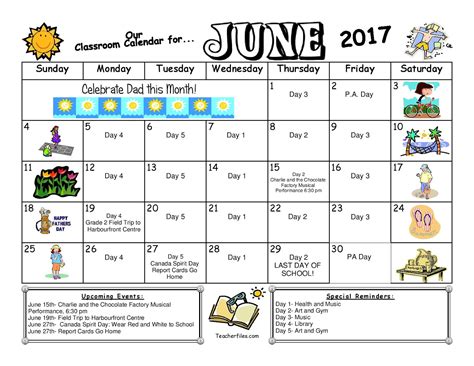Ms Stuarts Classroom Blog June Calendar