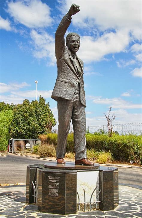South Africa Nelson Mandela Statue Outside The Drakenstein