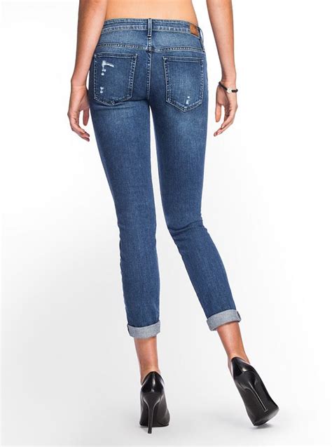 Kate Low Rise Ankle Cut Off Jeans In Romance Destroy Wash Guessca