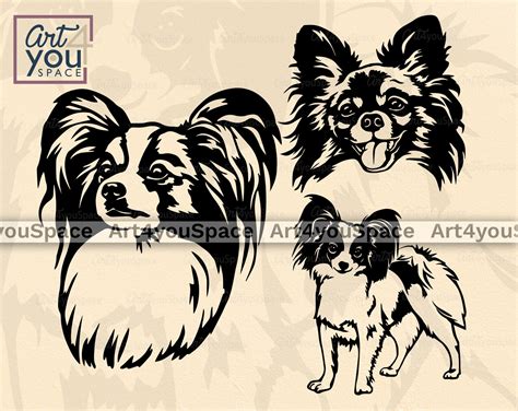 Papillon Svg Dog Svg File For Cricut Project Funny Pet Face Etsy