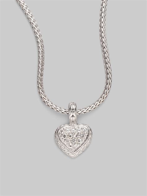 Shop our collection of 925 sterling silver necklaces. John Hardy White Sapphire Sterling Silver Small Heart ...