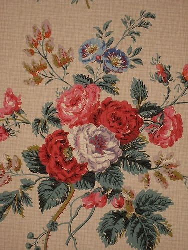 Lovely Antique Early 20th C French Floral Wallpaper By Paul Dumas