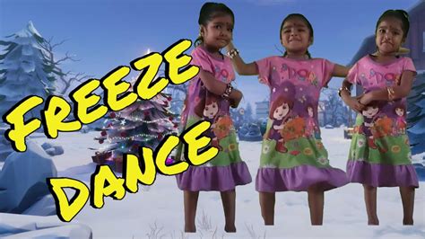 Snow Man Freeze Freeze Dance Winter Song For Kids Sanjana Youtube