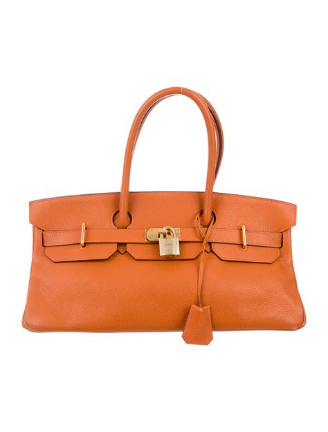 Hermès Clemence  Shoulder Birkin Orange Shoulder Bags Handbags