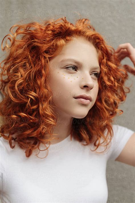 Ginger Haired Girls Portrait By Stocksy Contributor Julie Meme