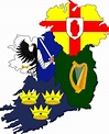 Flag map of the Four Provinces of Ireland. : vexillology