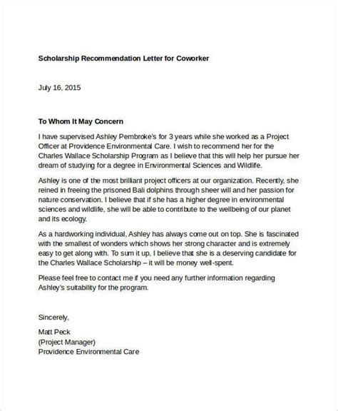 Letter of recommendation for a coworker. Sample Letter Of Recommendation From Colleague New ...