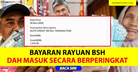 Bayaran bpn 2.0 fasa 2 dipercepatkan mulai dibayar 21 januari 2021. Bayaran Rayuan BSH (Bantuan Sara Hidup) Dah Masuk Secara ...