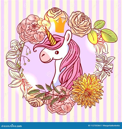 Beautiful Hand Drawn Vector Illustration Unicorn Stock Vector