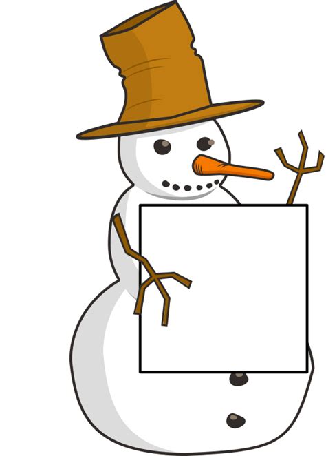 Free Clip Art Sign Holding Snowman By Ruthirsty