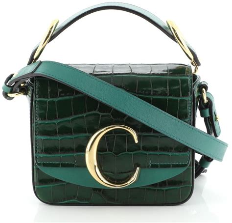Chloé C Double Carry Bag Crocodile Embossed Leather Mini ShopStyle