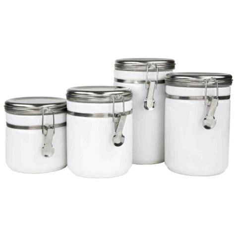 home basics 4 piece canister set with stainless steel tops each ralphs