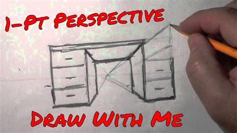 1 Pt Perspective Desk A Basic Quick How To Draw Lesson Youtube