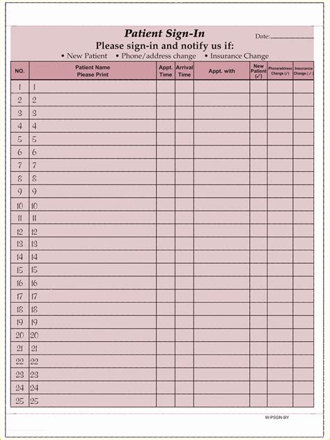 Patient Sign In Sheet Template Free Of 7 Sample Medical Sign In Sheets