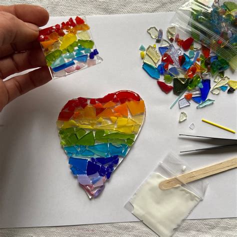 Glass Heart Diy Craft Kit Make Your Own Fused Glass Love Etsy