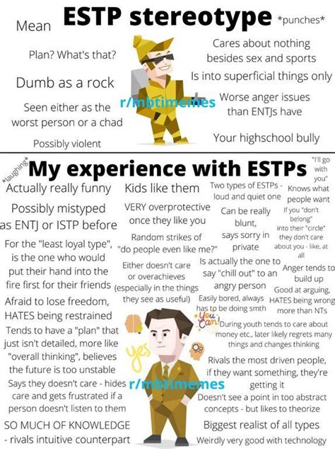 ESTP Stereotype Vs My Experience With ESTPs Differs Based On The Person