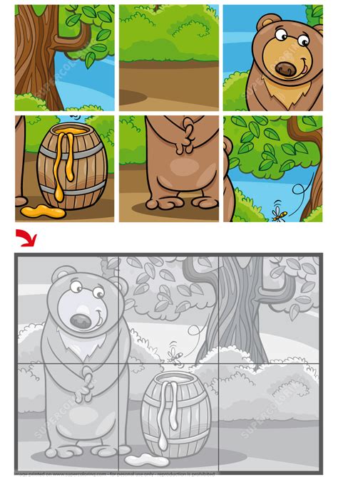 Jigsaw Puzzle With Bear Free Printable Puzzle Games
