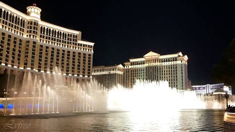 Fountains Of Bellagio Water Show At Night Dancing Fountains In Las