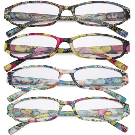 4 packs small reading glasses floral pattern readers women r9104f