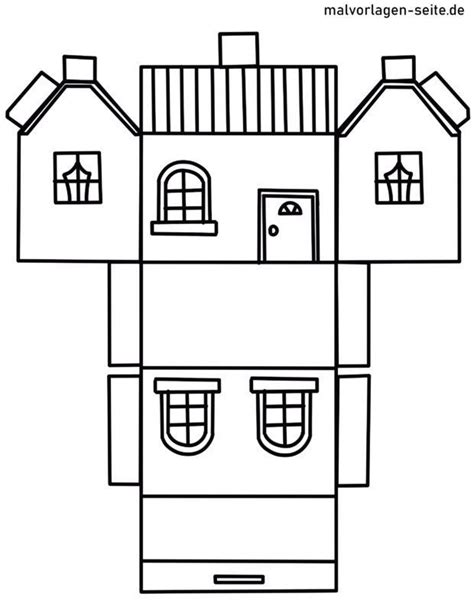 Great Paper House Craft Sheet Template Free Coloring Pages Basteln