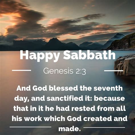 Gen 23 And God Blessed The Seventh Day And Sanctified It Because