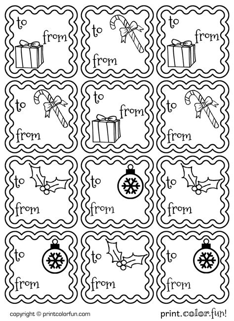 Download Christmas gift tags: ruffled | Print. Color. Fun! Free printables, colorin… | Christmas gift ...