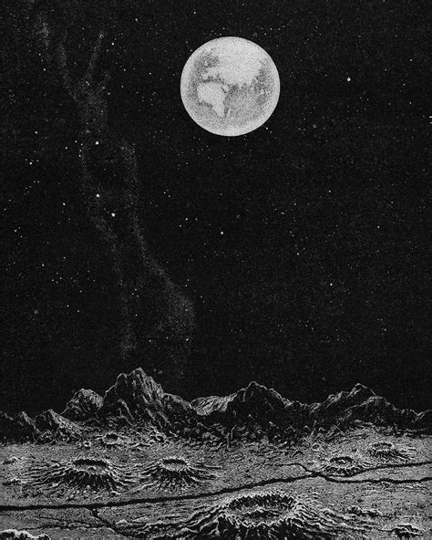 Moonscape Moon Print View Of Earth Moon Art Surface Of The Etsy