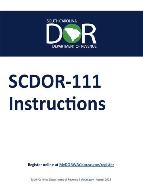 2023 Form Sc Scdor 111 Instructions Fill Online Printable Fillable