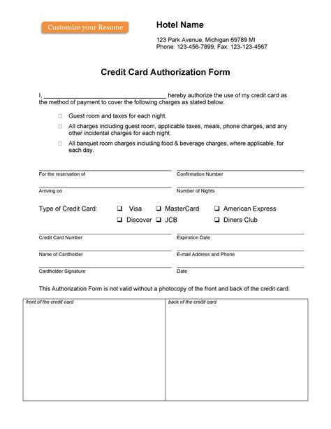 This is the most simple editable credit card authorization template you will ever come across. 43 Credit Card Authorization Forms Templates {Ready-to-Use}