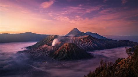 Hd Wallpaper Highland Volcanos Active Volcano Indonesia Mount