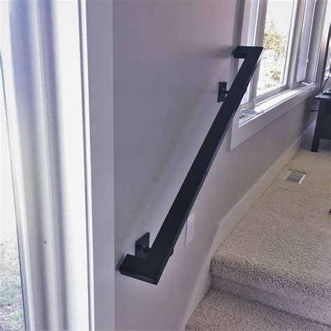 Metal Stair Banisters Square Black Black 1 Pack Amsoom Handrail