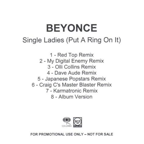 Beyoncé Single Ladies Put A Ring On It 2008 Cdr Discogs