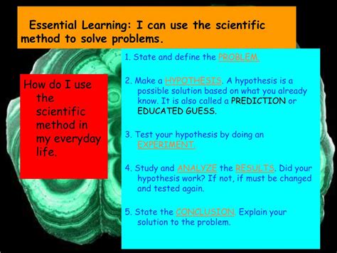 Ppt Essential Learning I Can Use The Scientific Method To Solve