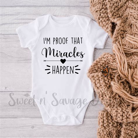 Miracle Baby Onesie Proof Miracles Happen Bodysuit Preemie Etsy