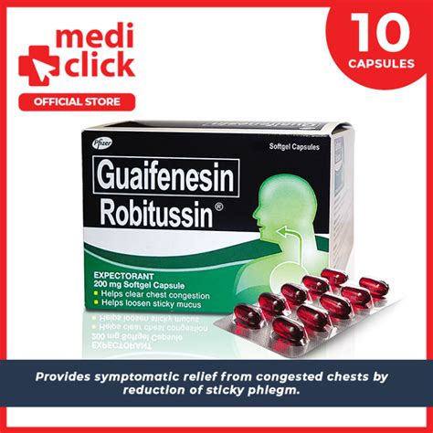 Robitussin 200mg 10 Capsules Lazada Ph