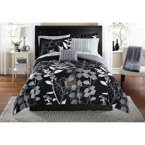 Mainstays Orkaisi Bed In A Bag Coordinated Bedding Twintwin Xl Black