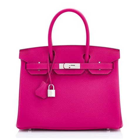 Hermes Rose Pourpre 30cm Pink Togo Palladium Hardware Birkin Bag At